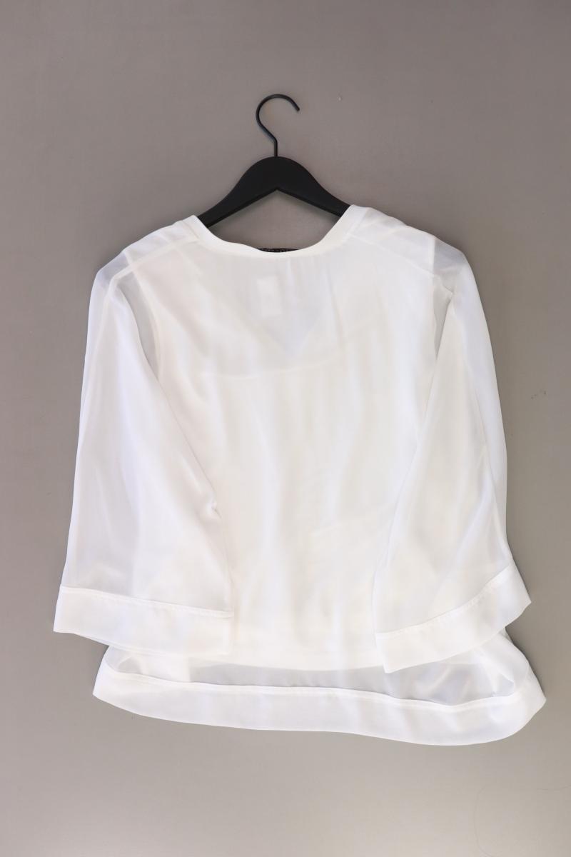 Zara Chiffonbluse Gr. M 3/4 Ärmel weiß aus Polyester