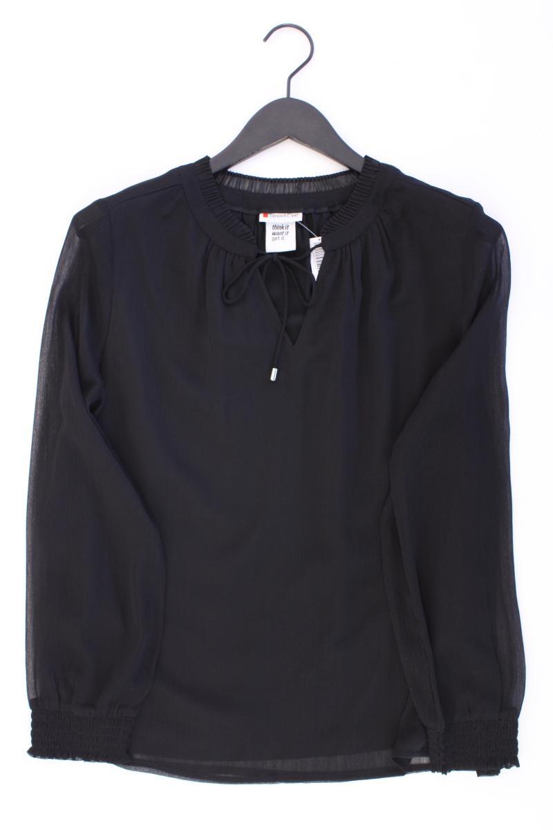 Street One Chiffonbluse Gr. 38 neuwertig Langarm schwarz