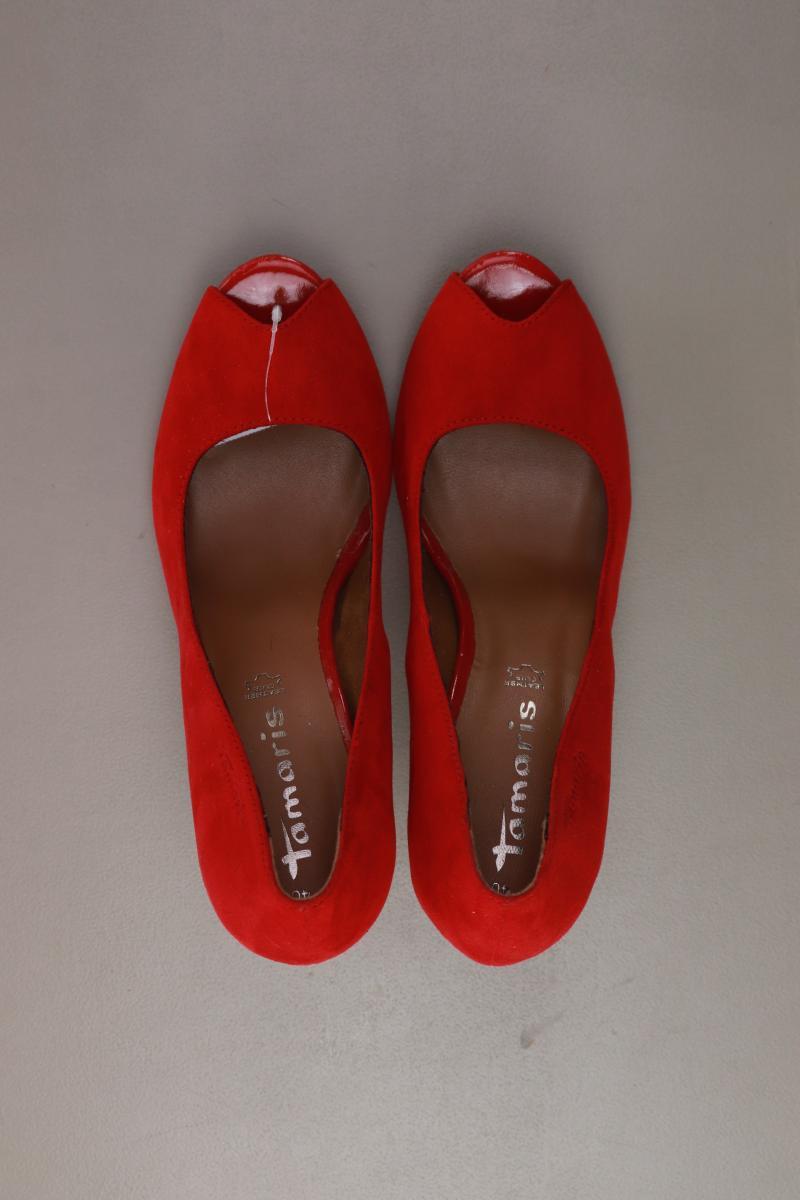 Tamaris Pumps Gr. 40 rot aus Leder