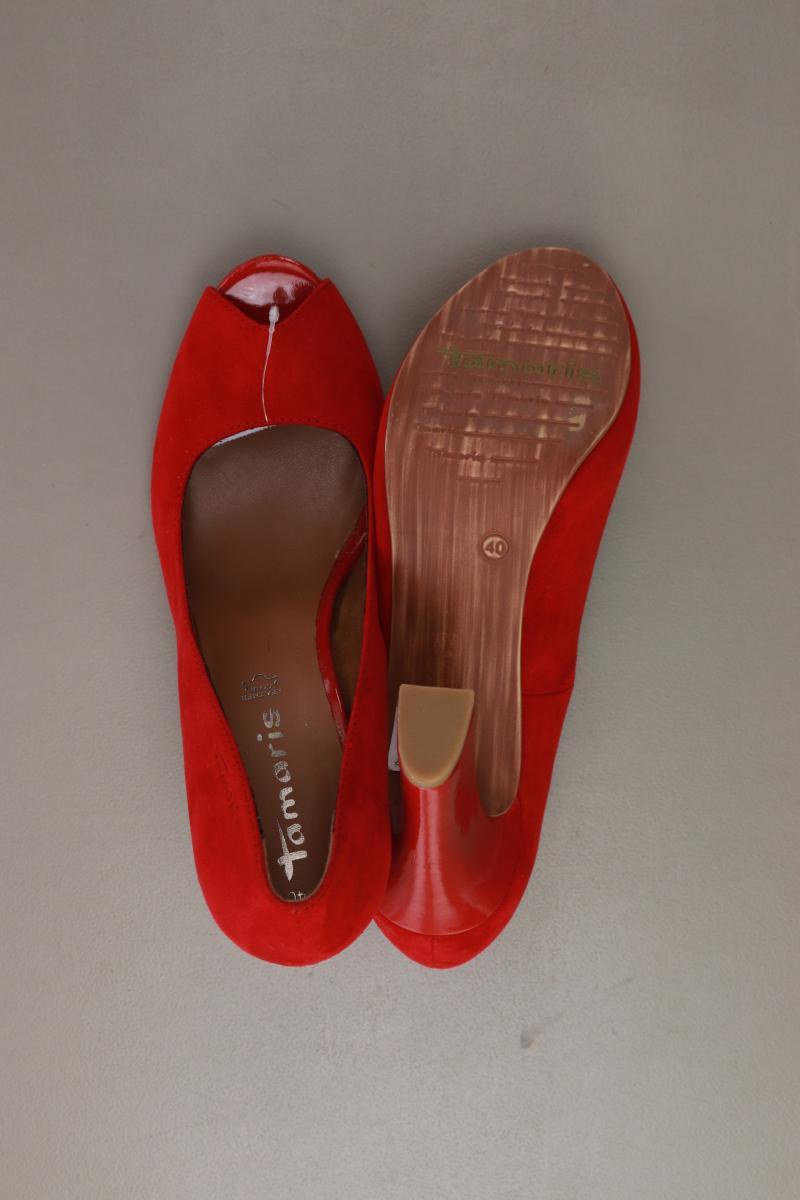 Tamaris Pumps Gr. 40 rot aus Leder