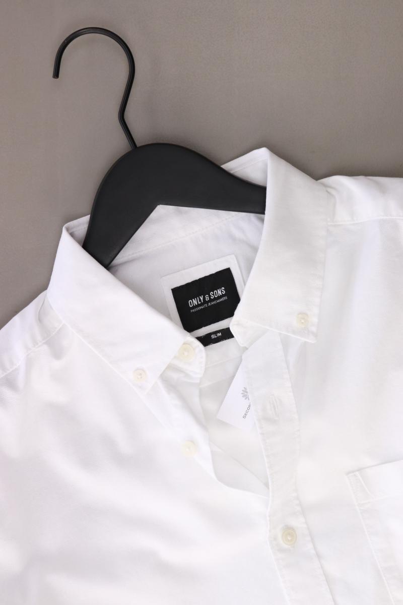 ONLY & SONS Langarmhemd für Herren Gr. L weiß aus Baumwolle