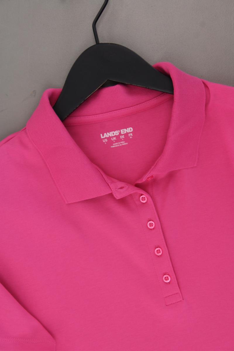 Lands' End Poloshirt Gr. L neuwertig Kurzarm pink aus Baumwolle