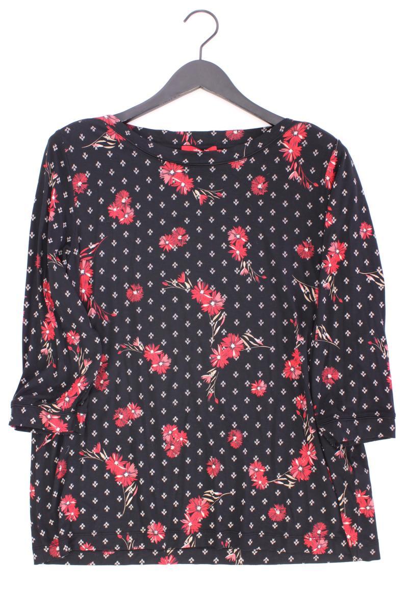 s.Oliver Classic Bluse Gr. 44 mit Blumenmuster 3/4 Ärmel schwarz aus Viskose