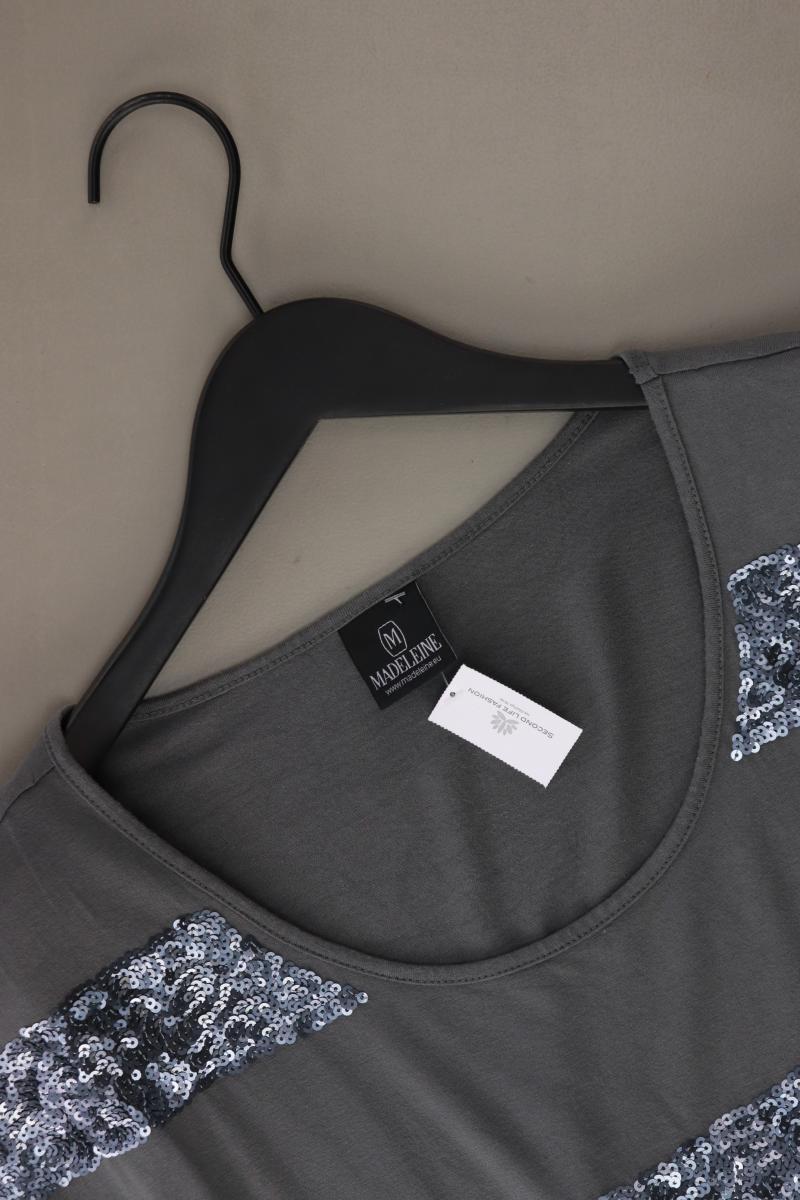 Madeleine T-Shirt Gr. M Kurzarm mit Pailletten grau