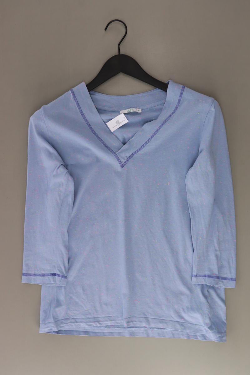 edc by Esprit Shirt mit V-Ausschnitt Gr. M 3/4 Ärmel blau aus Baumwolle