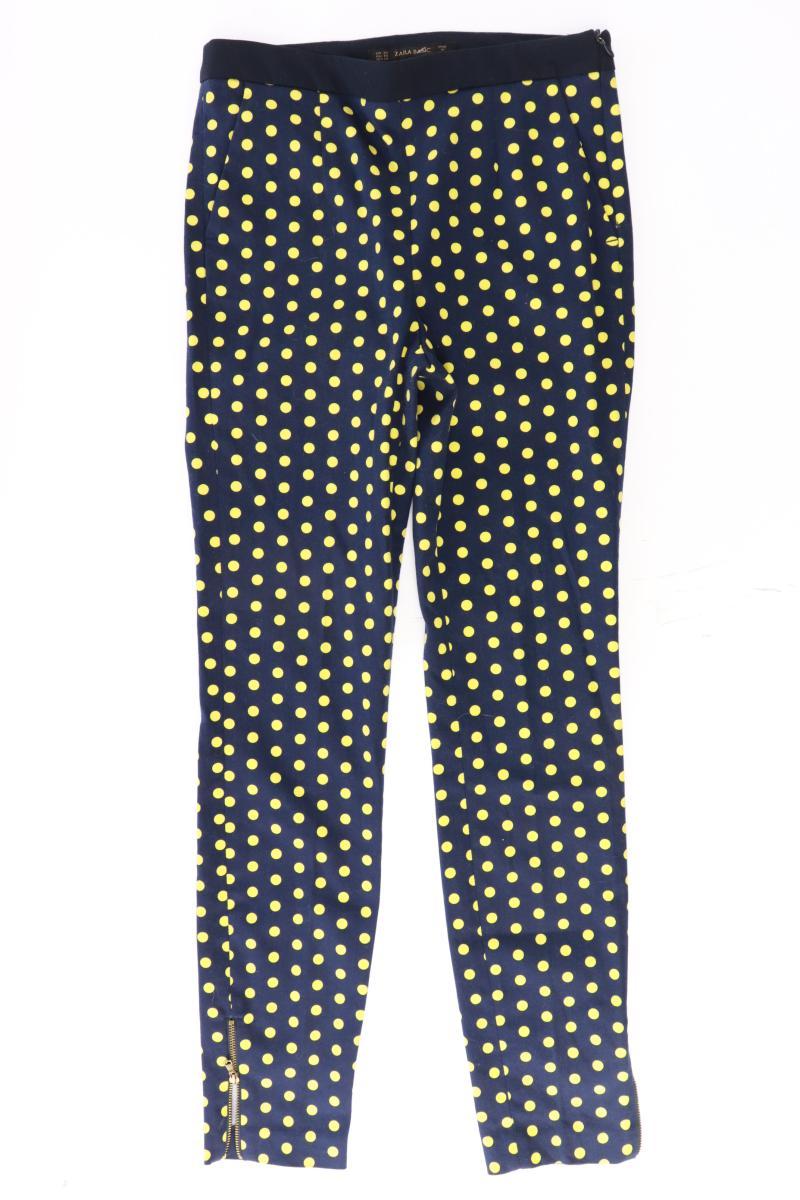 Zara Stoffhose Gr. XS gepunktet blau aus Baumwolle