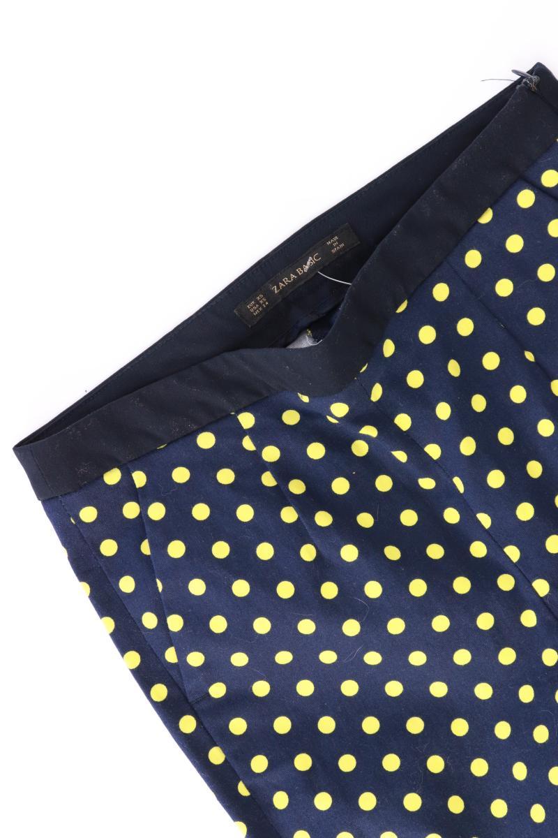 Zara Stoffhose Gr. XS gepunktet blau aus Baumwolle