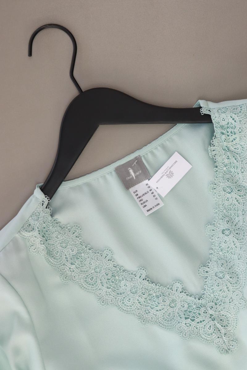 FAIR LADY Langarmbluse Gr. 42 türkis aus Polyester