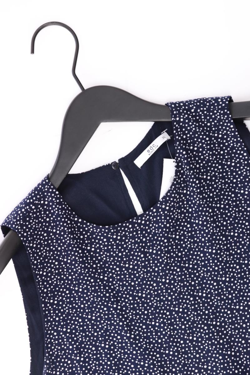 edc by Esprit Ärmellose Bluse Gr. XL gepunktet blau aus Viskose