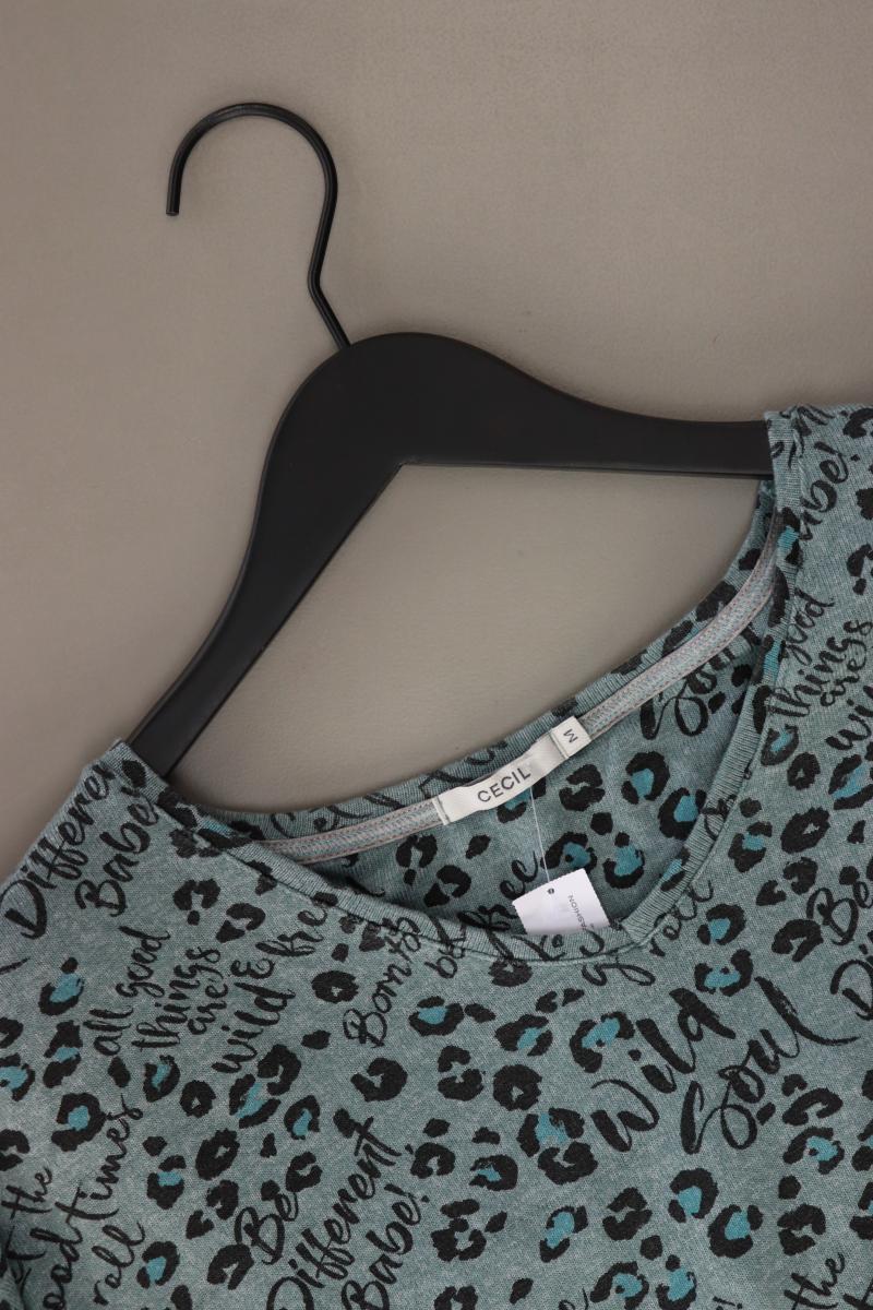 Cecil Feinstrickpullover Gr. M mit Tierdruck türkis aus Viskose