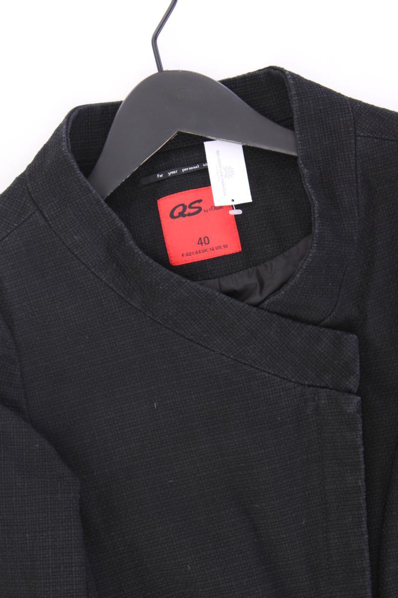 QS by s.Oliver Übergangsjacke Gr. 40 schwarz aus Baumwolle