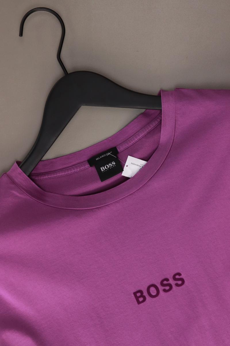 BOSS by Hugo Boss T-Shirt für Herren Gr. XL Kurzarm lila aus Baumwolle