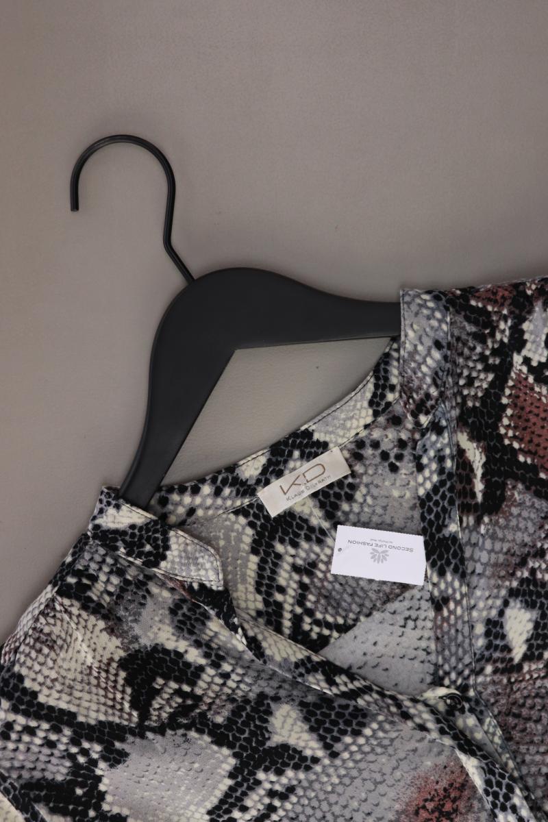 Klaus Dilkrath Langarmbluse Gr. 36 mit Tierdruck grau aus Viskose