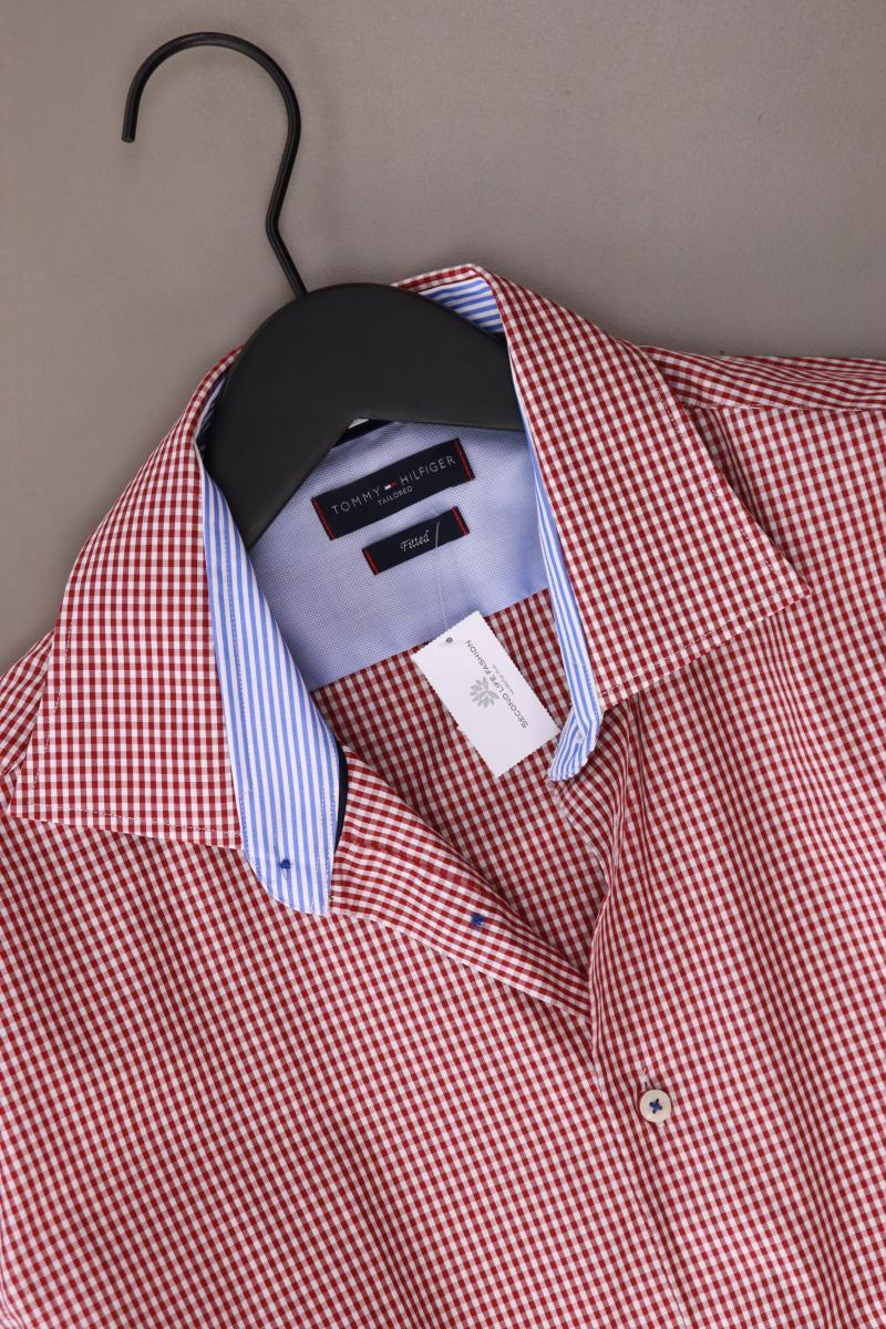 Tommy Hilfiger Karohemd für Herren Gr. Hemdgröße 41 kariert Langarm rot