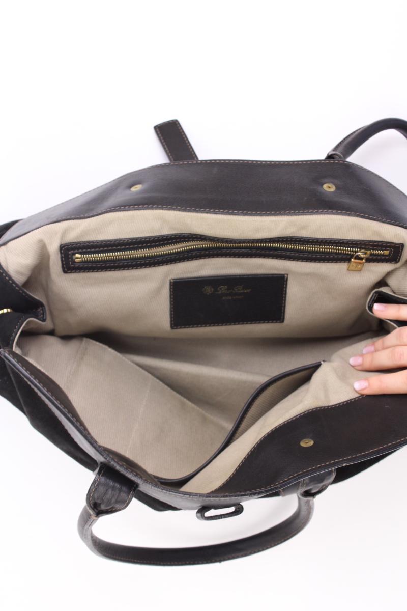 Loro Piana Henkeltasche schwarz aus Leder