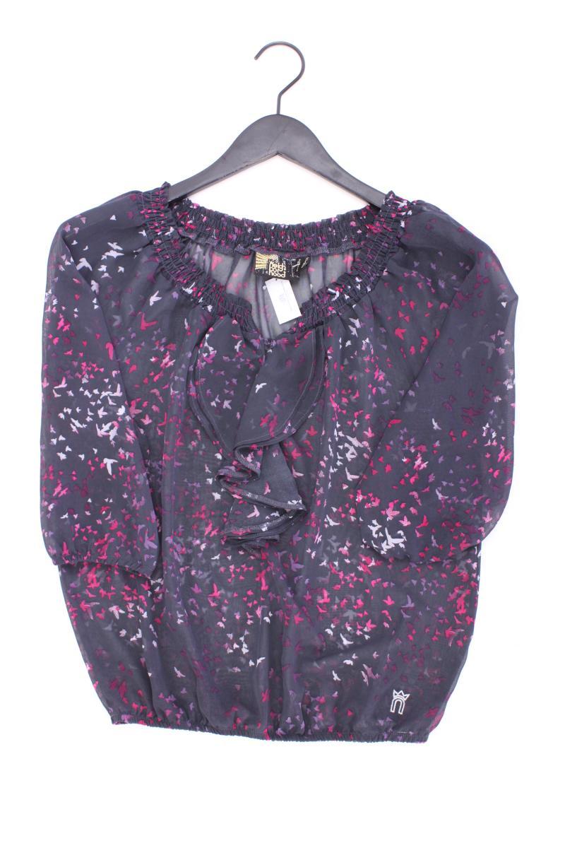 Neighborhood Bluse mit Vogelmuster Gr. 34 3/4 Ärmel grau
