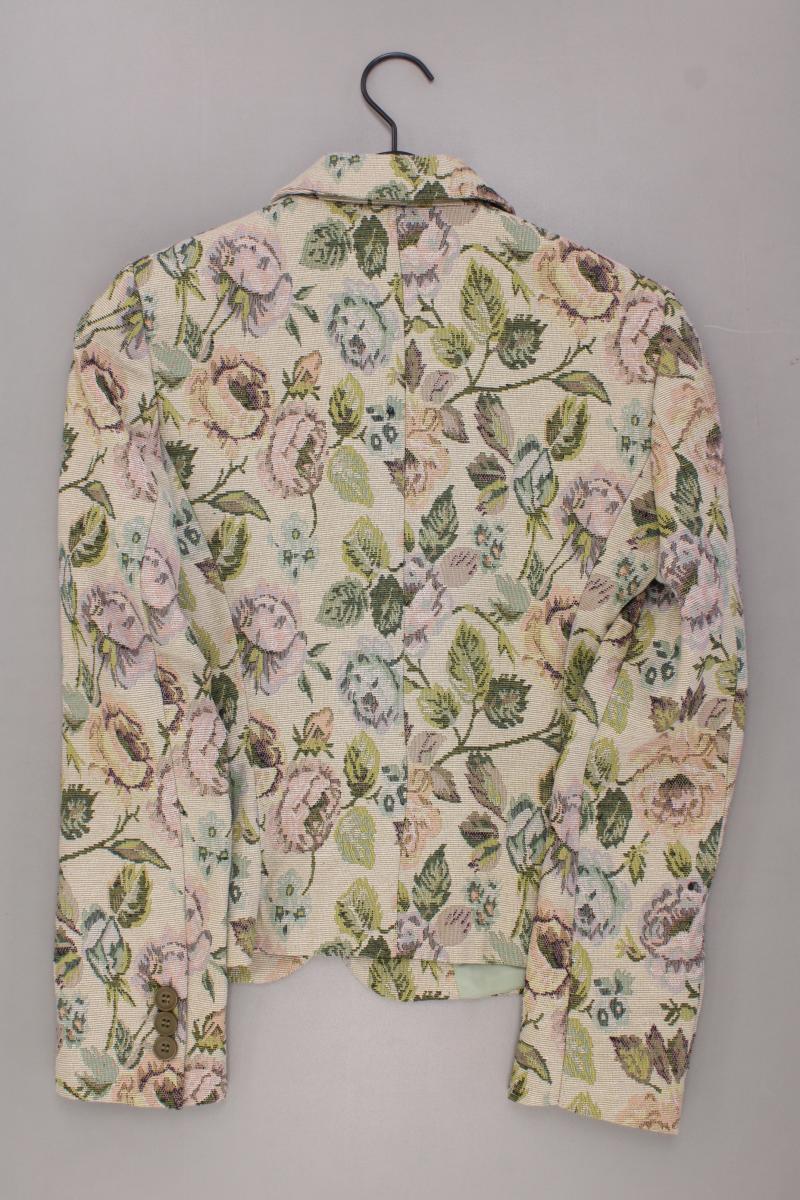 Zara Slim Blazer Gr. 38 mit Blumenmuster Vintage mehrfarbig aus Polyester
