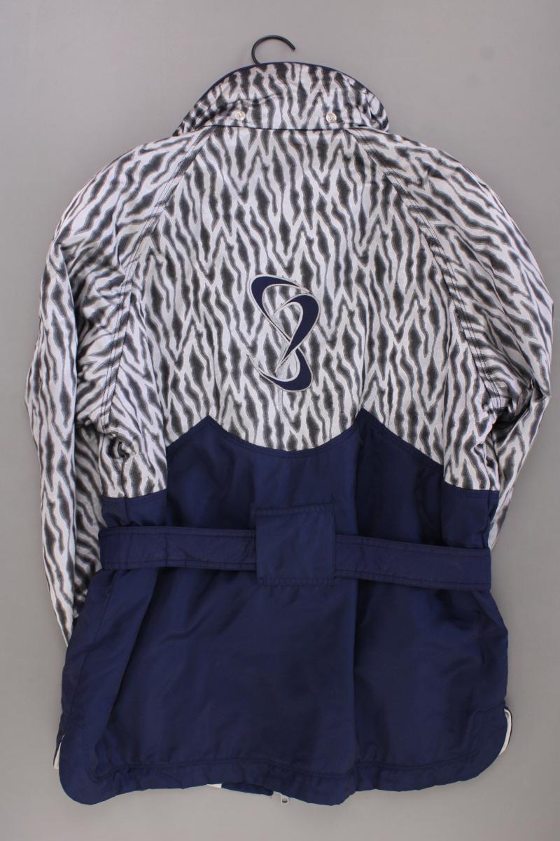 Sportalm Lange Jacke Gr. 42 mit Tierdruck mit Gürtel Vintage grau aus Polyester