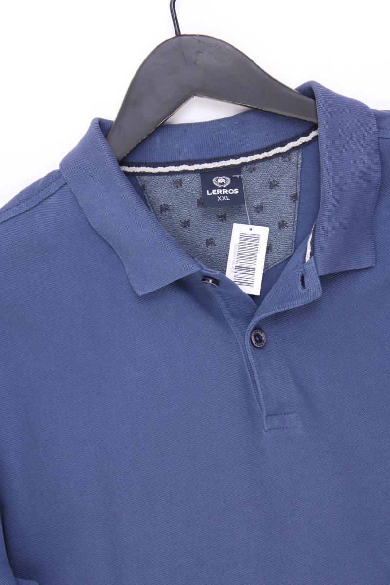 Lerros Poloshirt für Herren Gr. XXL Kurzarm blau aus Baumwolle