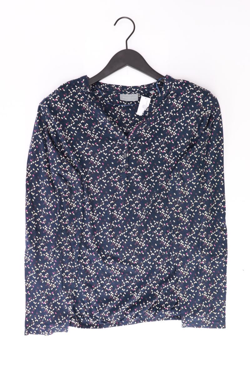 Broadway Langarmbluse Gr. L geometrisches Muster blau aus Baumwolle