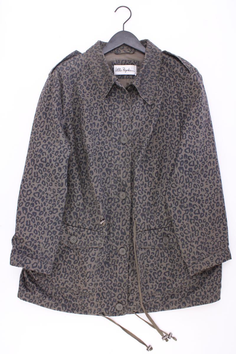 Ulla Popken Übergangsjacke Gr. 46/48 mit Tierdruck olivgrün aus Baumwolle