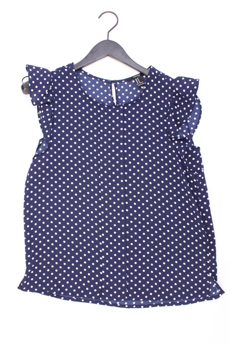 forever 21 Chiffonbluse Gr. M gepunktet Kurzarm blau aus Polyester