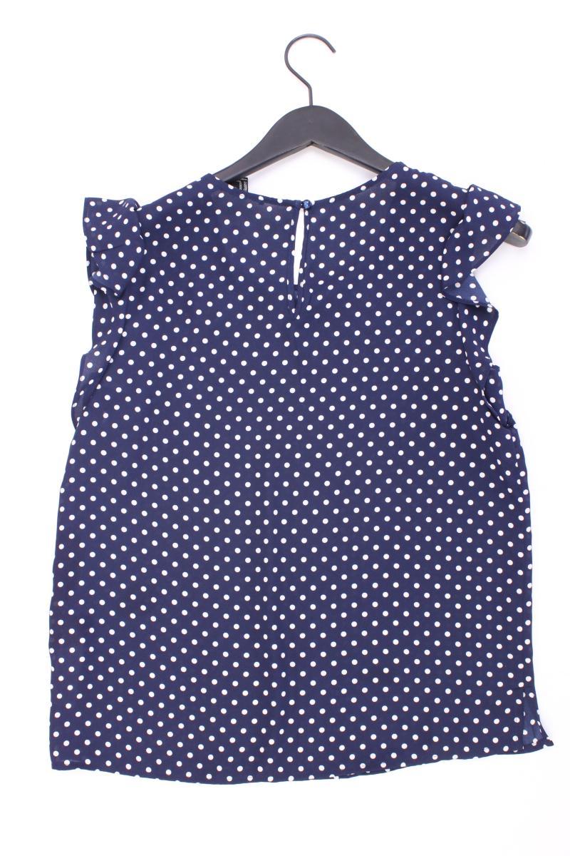 forever 21 Chiffonbluse Gr. M gepunktet Kurzarm blau aus Polyester