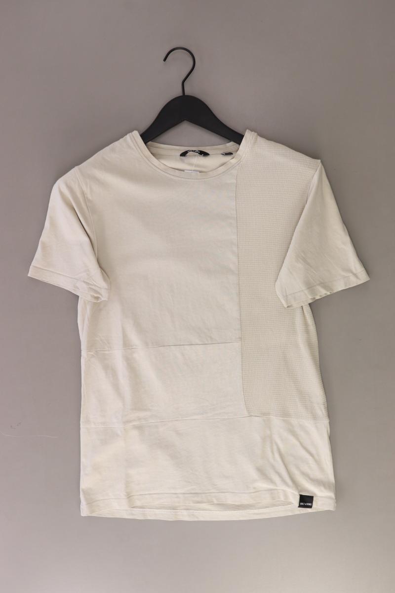 ONLY & SONS T-Shirt für Herren Gr. M Kurzarm creme aus Baumwolle
