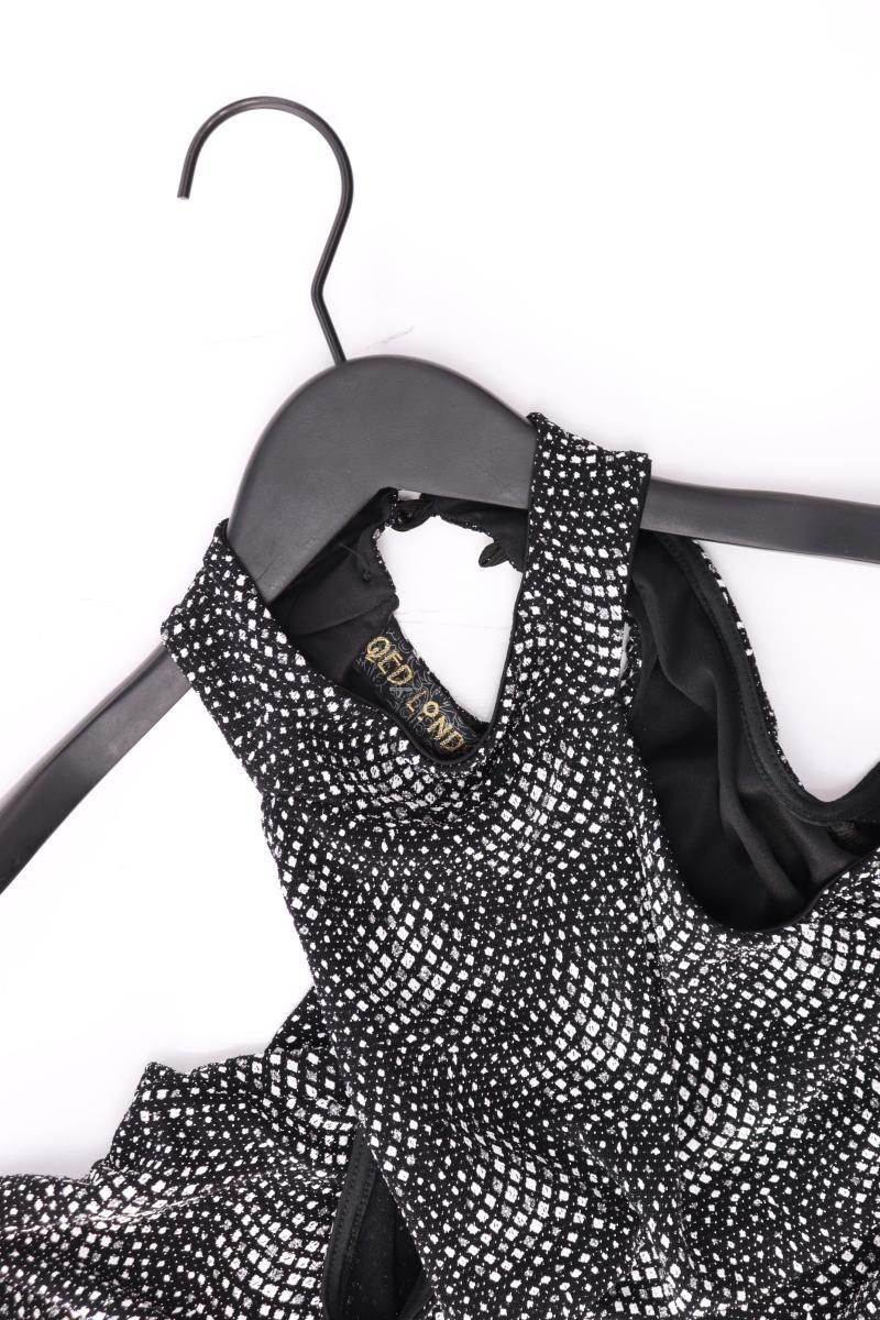 QED LONDON Abendkleid mit Glitzer und Cut Outs Gr. 42 Langarm silber aus Nylon