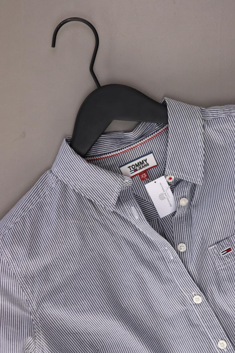 Tommy Jeans Regular Bluse Gr. XS gestreift 3/4 Ärmel blau aus Baumwolle