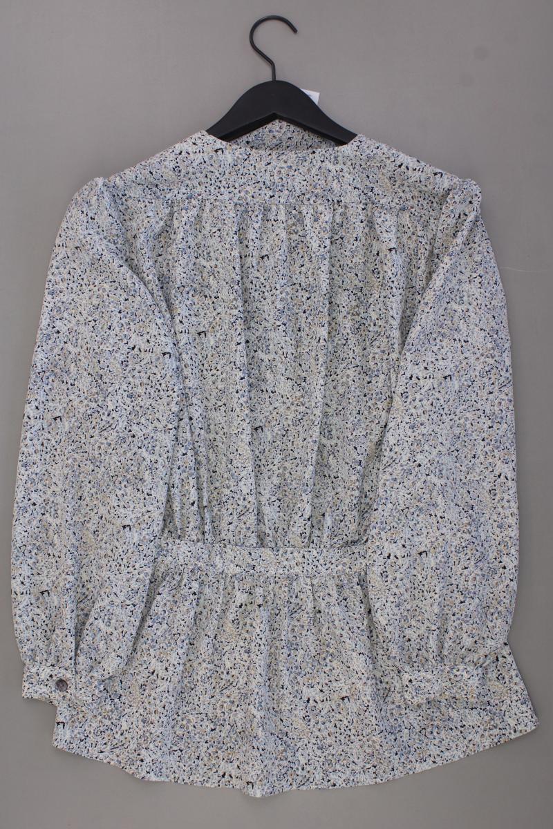 Alexon Vintage Bluse Gr. 40 mit Blumenmuster Langarm blau aus Polyester