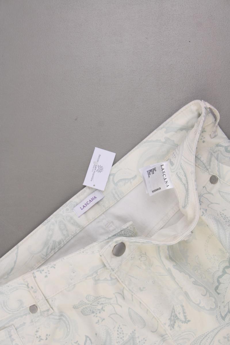 Lascana Five-Pocket-Hose Gr. 44 mit Paisleymuster creme aus Baumwolle