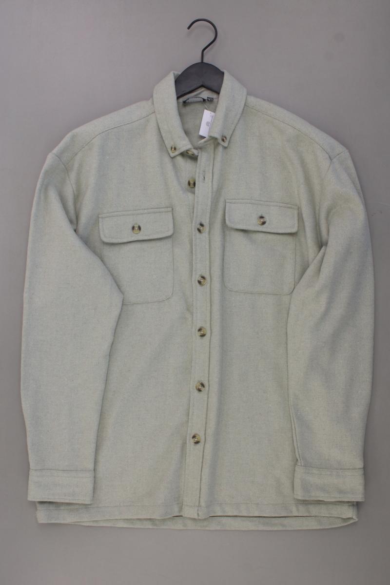 Asos Langarmhemd für Herren Gr. M grün aus Polyester