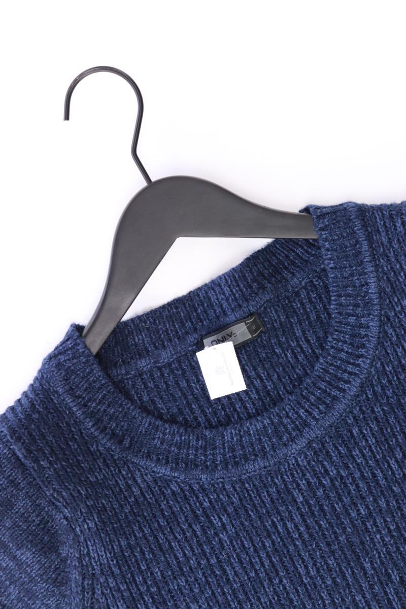 Only Strickkleid Gr. S Kurzarm blau aus Polyacryl