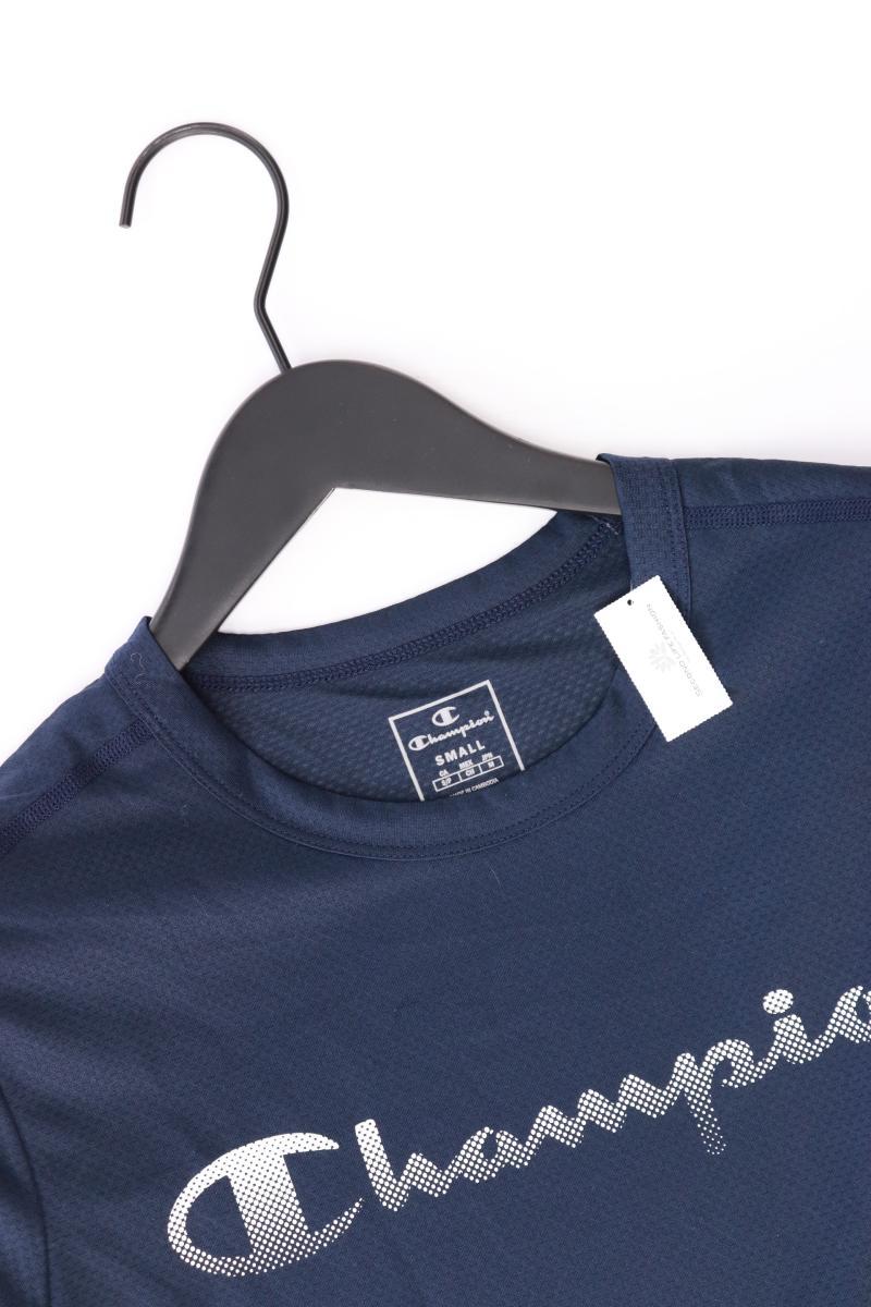 Champion Printshirt für Herren Gr. S Kurzarm blau aus Polyester