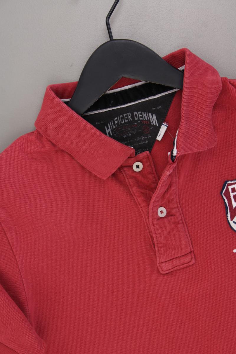 Hilfiger Denim Poloshirt für Herren Gr. S Kurzarm rot aus Baumwolle