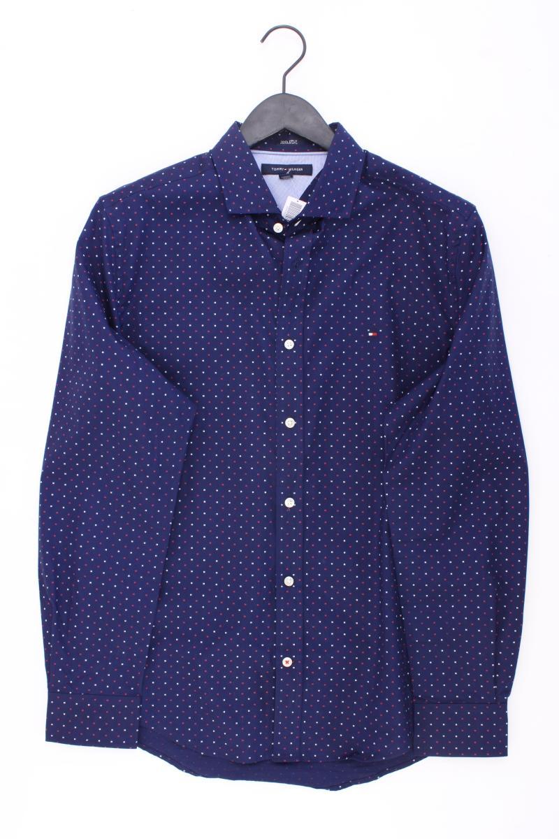 Tommy Hilfiger Langarmhemd für Herren Gr. M blau aus Baumwolle