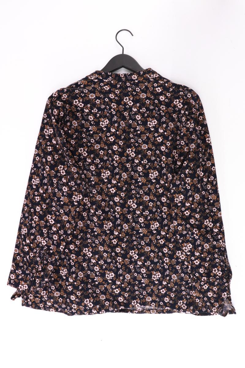 Lands' End Langarmbluse Gr. 54 mit Blumenmuster blau aus Baumwolle