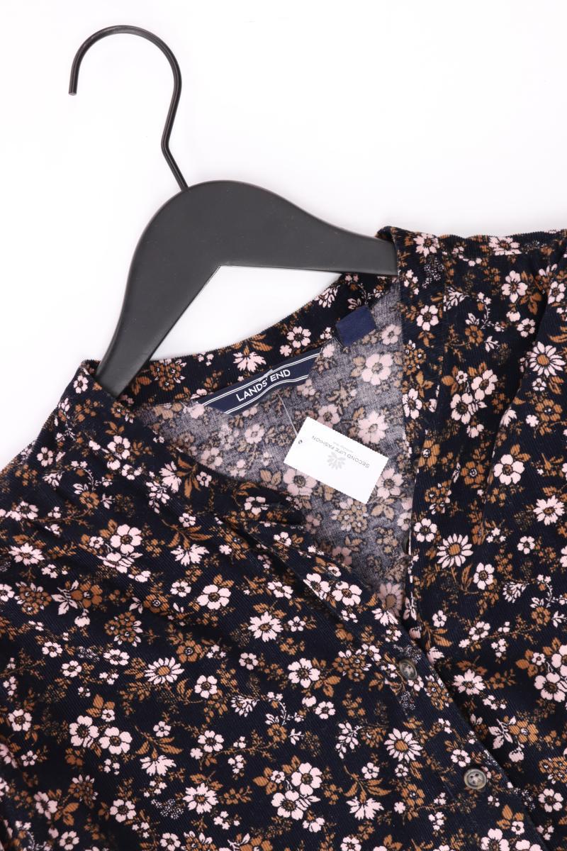 Lands' End Langarmbluse Gr. 54 mit Blumenmuster blau aus Baumwolle