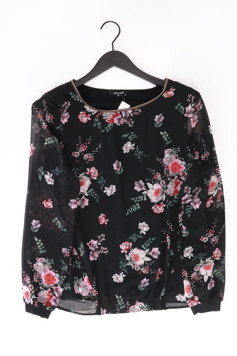 More&More Chiffonbluse Gr. 38 mit Blumenmuster Langarm schwarz aus Polyester