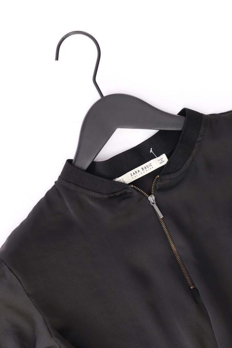 Zara Langarmbluse Gr. S mit Blumenmuster schwarz aus Polyester