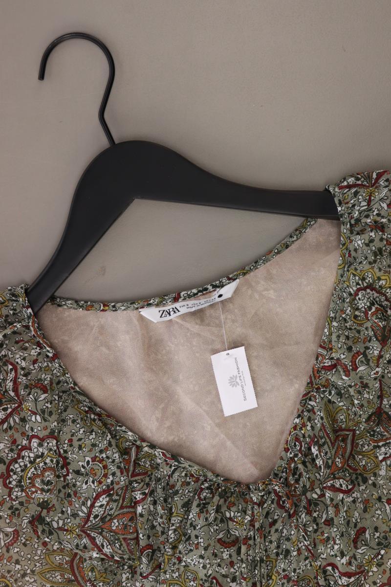 Zara Regular Tunika Gr. S mit Blumenmuster olivgrün aus Polyester