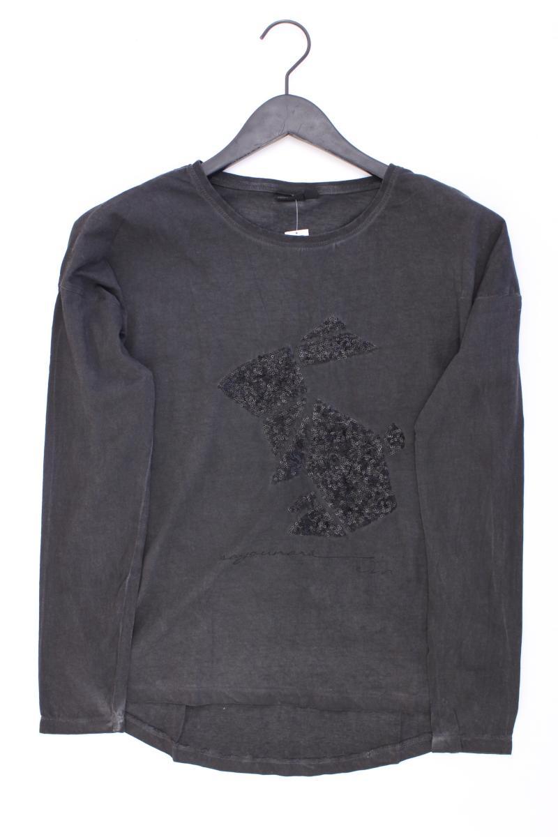 Eight2Nine Longsleeve-Shirt Gr. S Langarm mit Pailletten grau aus Baumwolle