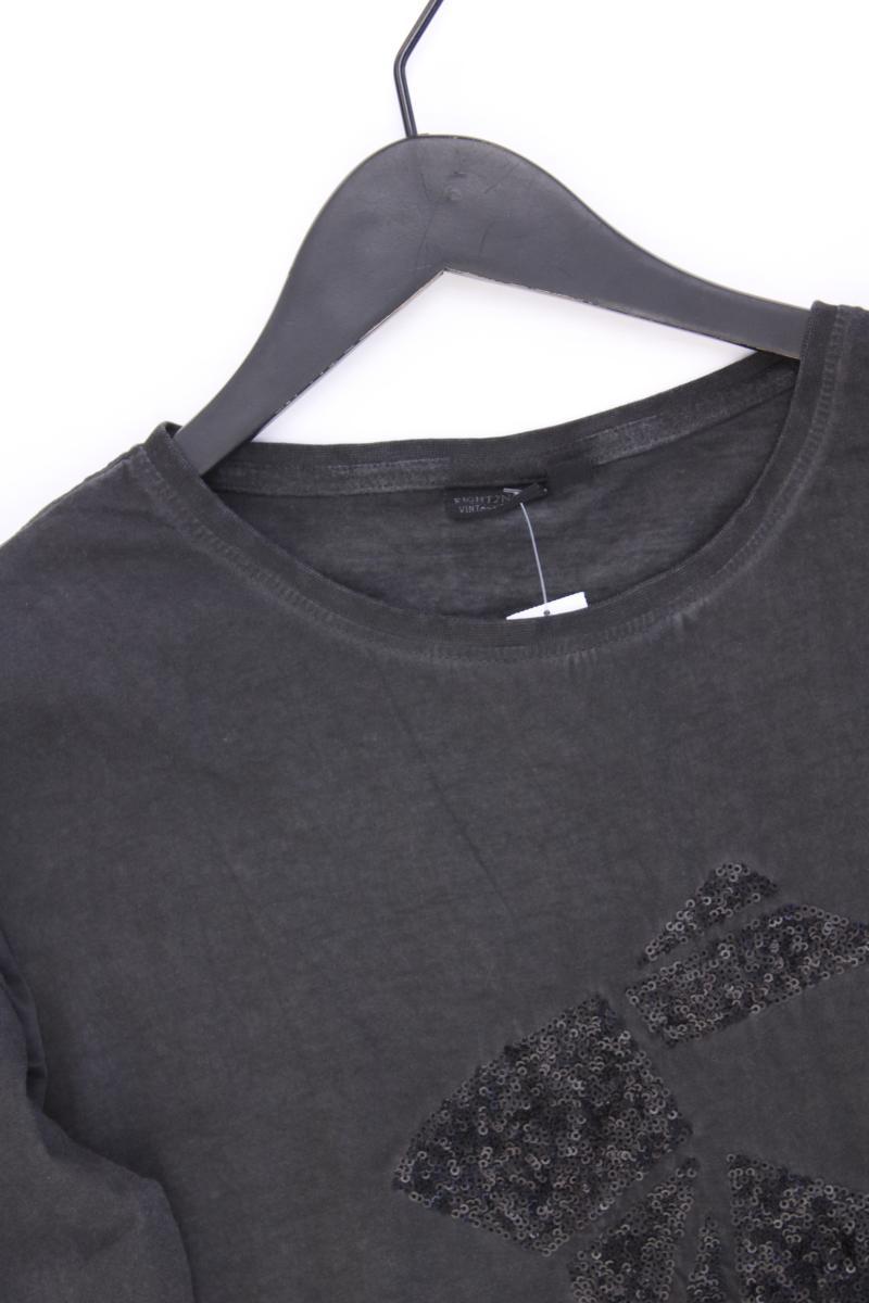 Eight2Nine Longsleeve-Shirt Gr. S Langarm mit Pailletten grau aus Baumwolle