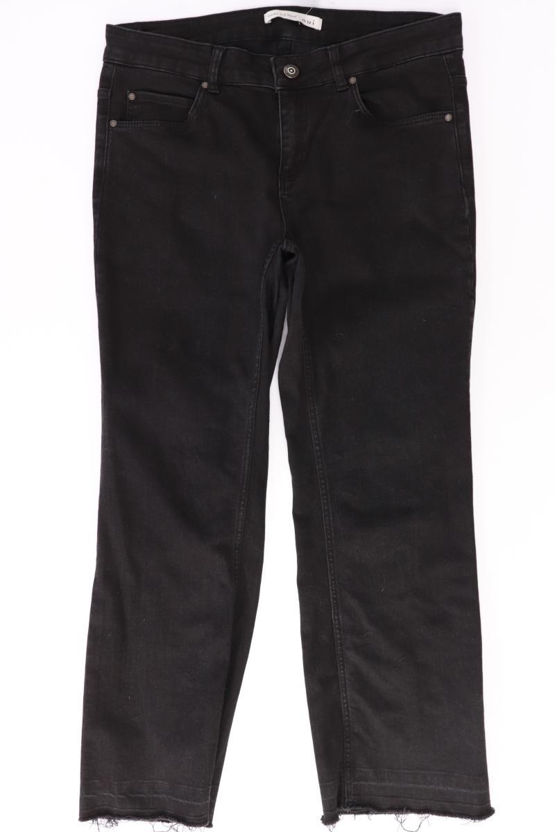 Oui Straight Jeans Gr. 40 schwarz aus Baumwolle