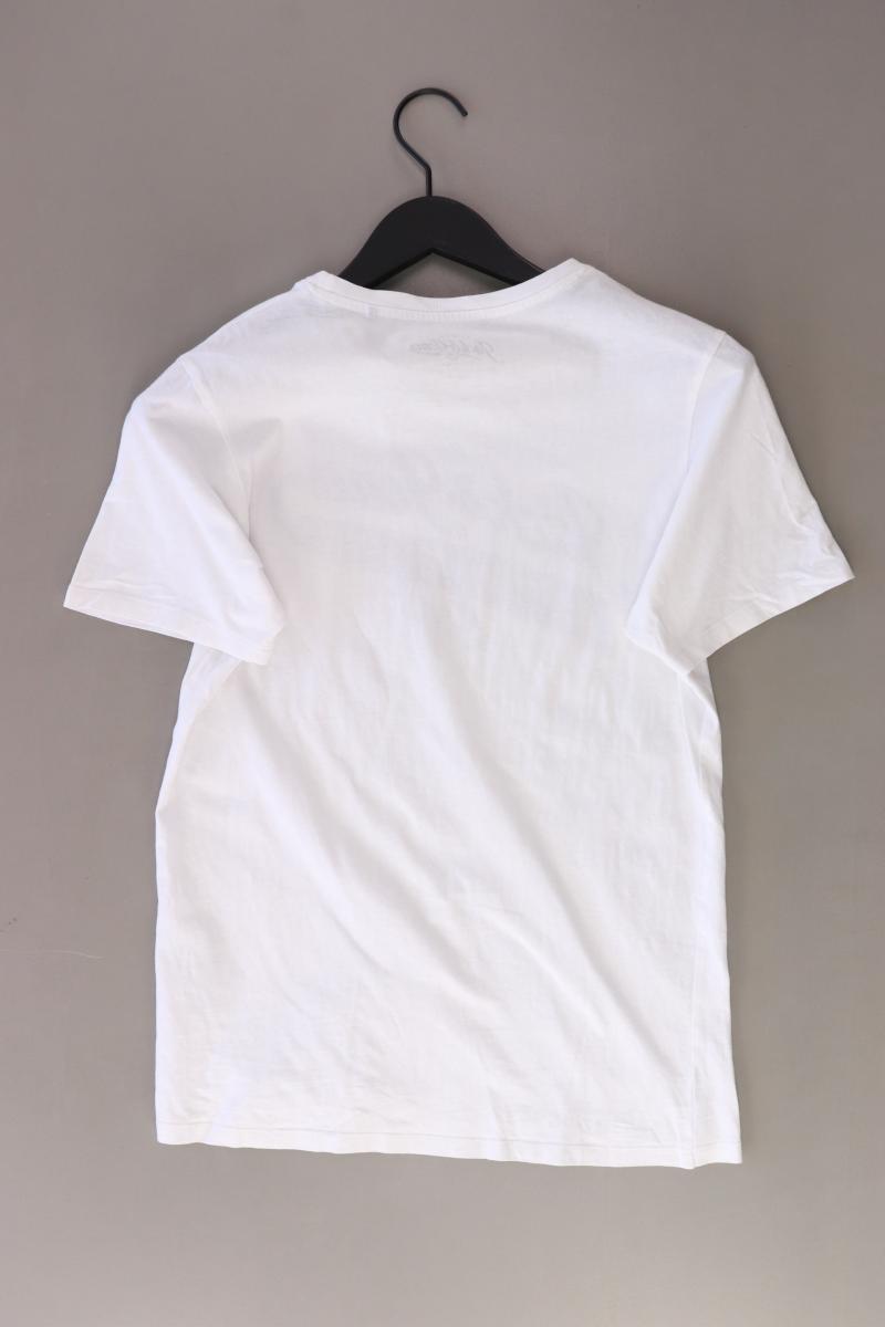 Jack & Jones Printshirt für Herren Gr. S Kurzarm weiß aus Baumwolle