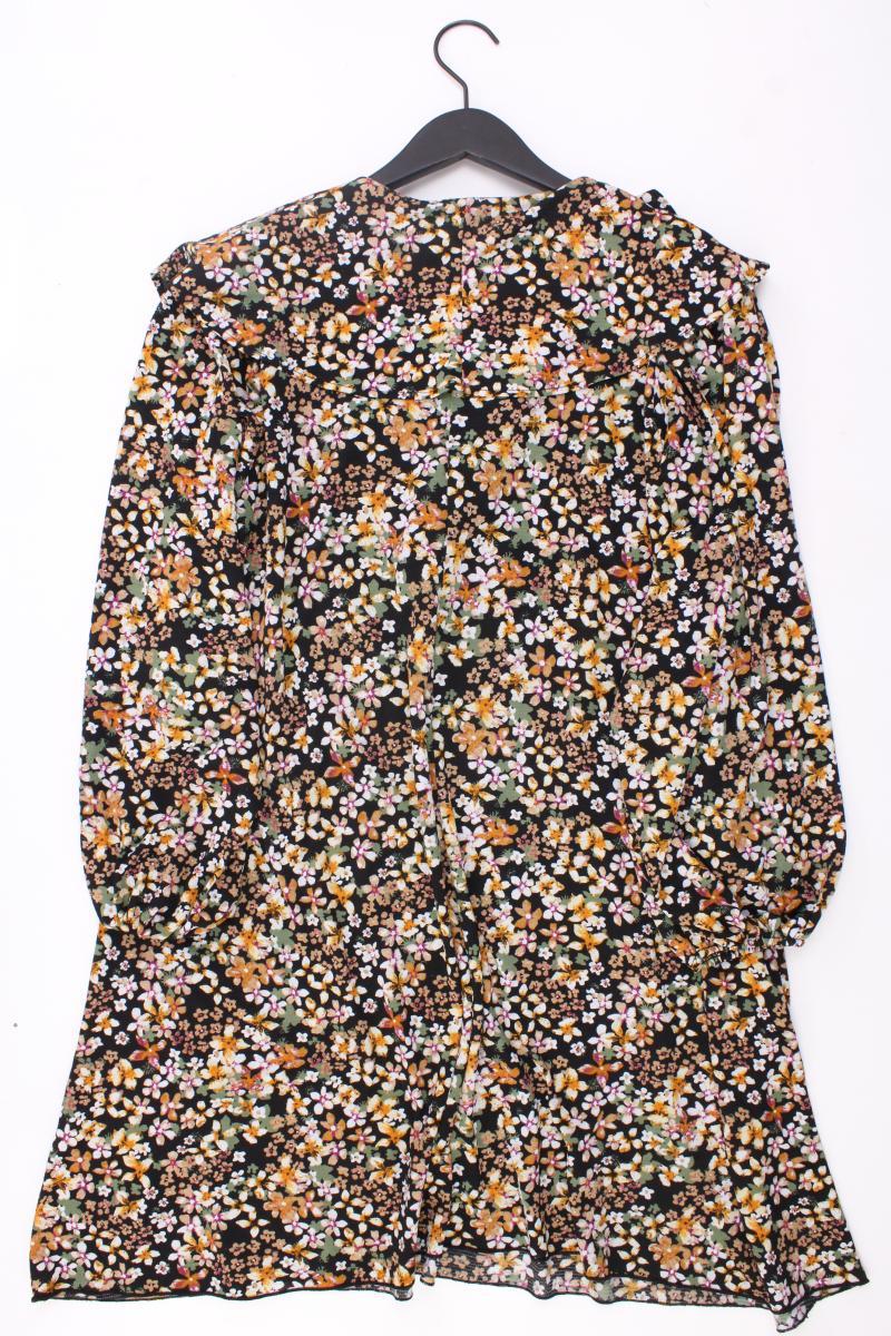 Zara Langarmkleid Gr. M mit Blumenmuster neuwertig mehrfarbig aus Polyester