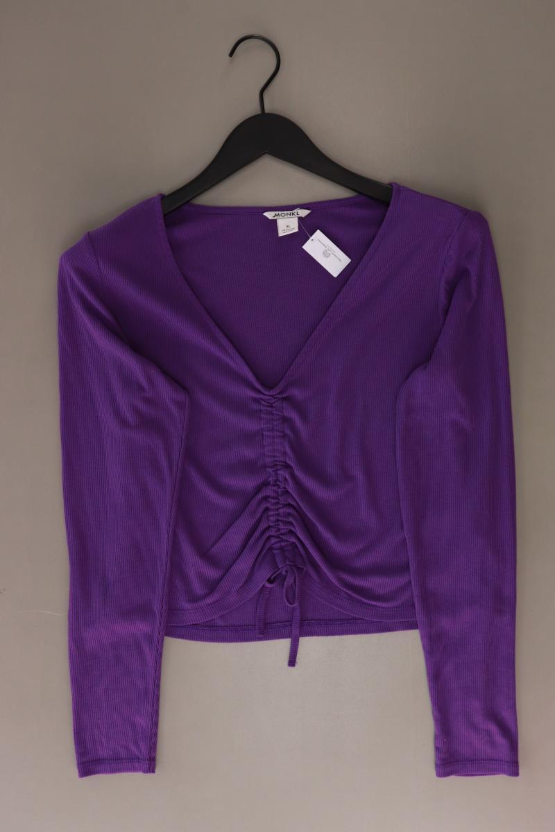 Monki Cropped Shirt Gr. XL Langarm lila aus Polyester