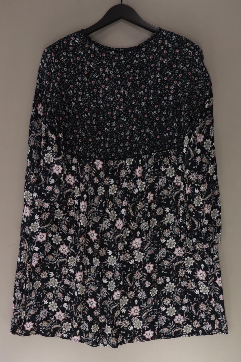 Esprit Langarmkleid Gr. 38 mit Blumenmuster schwarz aus Viskose