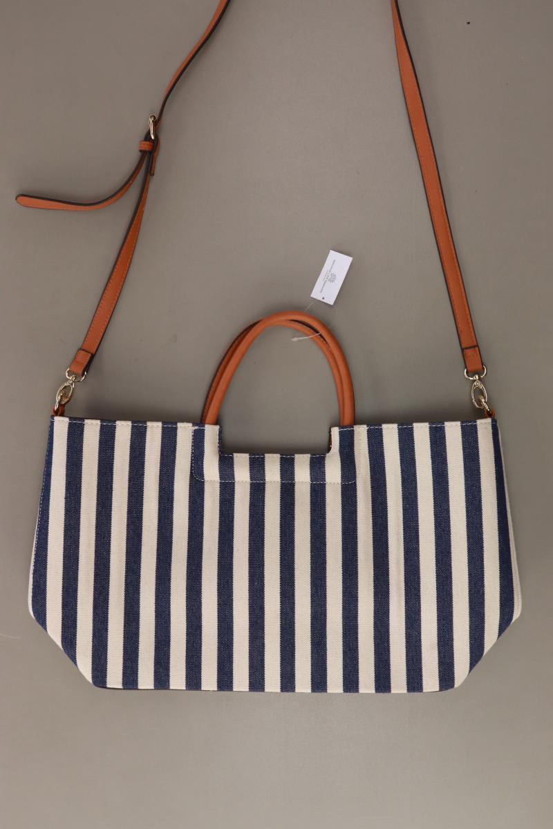 JUSTFAB Henkeltasche gestreift blau aus Kunstleder